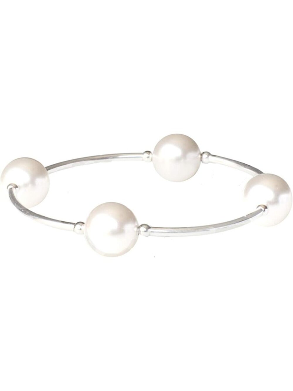 Elegant Blessing Bracelet with 12mm White Swarovski Crystal Pearls - Perfect